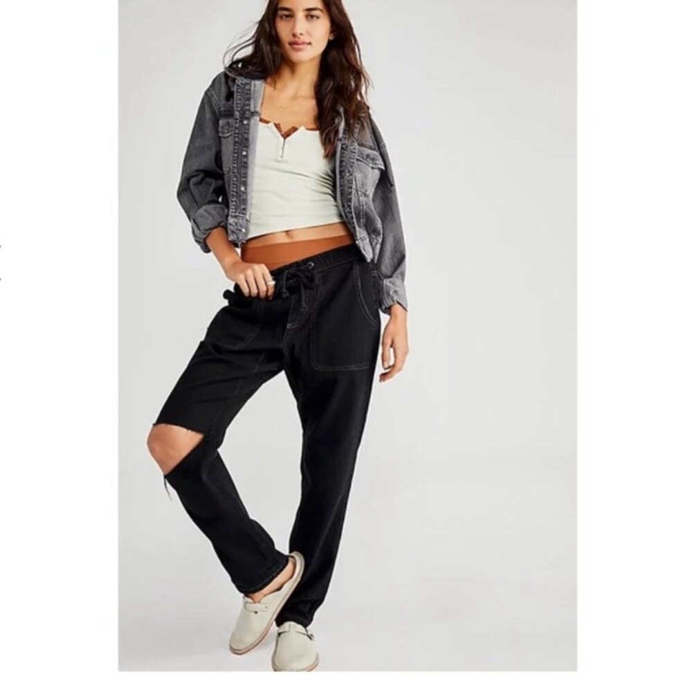 One Teaspoon Shabbies Drawstring Jean in‎ Onyx Black XS
